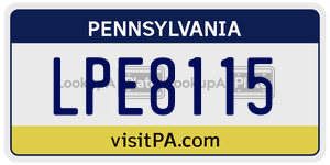LPE8115  license plate in PA