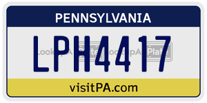 LPH4417 license plate in Pennsylvania