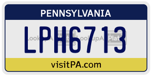 LPH6713 license plate in Pennsylvania