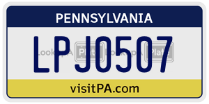 LPJ0507 license plate in Pennsylvania
