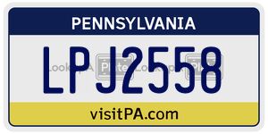 LPJ2558 license plate in Pennsylvania