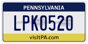 LPK0520 license plate in Pennsylvania