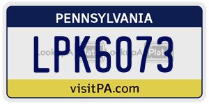 LPK6073 license plate in Pennsylvania