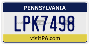 LPK7498  license plate in PA
