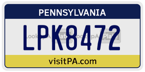 LPK8472 license plate in Pennsylvania
