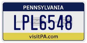 LPL6548 license plate in Pennsylvania