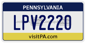 LPV2220  license plate in PA