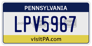 LPV5967  license plate in PA