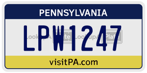 LPW1247 license plate in Pennsylvania