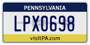 LPX0698 license plate in Pennsylvania