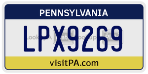 LPX9269  license plate in PA