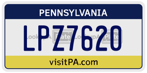 LPZ7620 license plate in Pennsylvania