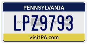 LPZ9793 license plate in Pennsylvania