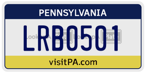 LRB0501  license plate in PA