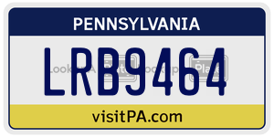 LRB9464  license plate in PA