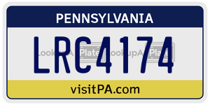 LRC4174 license plate in Pennsylvania