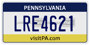 LRE4621  license plate in PA