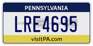 LRE4695  license plate in PA