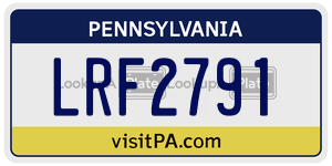 LRF2791  license plate in PA