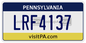 LRF4137 license plate in Pennsylvania