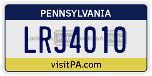 LRJ4010  license plate in PA