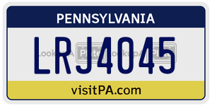 LRJ4045  license plate in PA