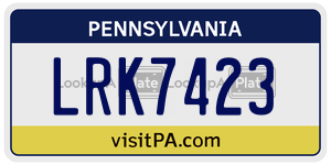 LRK7423  license plate in PA