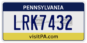 LRK7432  license plate in PA