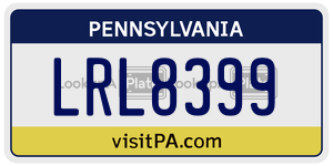 LRL8399 license plate in Pennsylvania