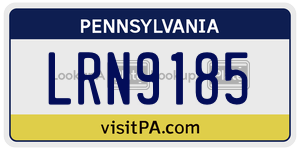 LRN9185 license plate in Pennsylvania