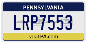 LRP7553 license plate in Pennsylvania