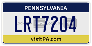LRT7204  license plate in PA