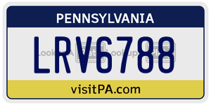 LRV6788 license plate in Pennsylvania