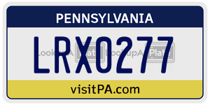 LRX0277 license plate in Pennsylvania