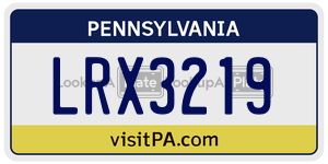 LRX3219  license plate in PA