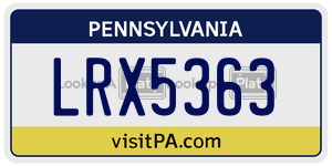LRX5363  license plate in PA