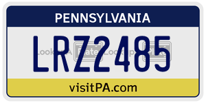 LRZ2485 license plate in Pennsylvania