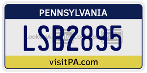 LSB2895  license plate in PA