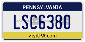 LSC6380 license plate in Pennsylvania