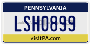 LSH0899 license plate in Pennsylvania