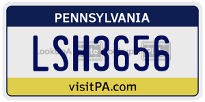 LSH3656  license plate in PA