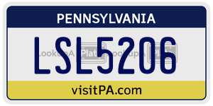 LSL5206 license plate in Pennsylvania