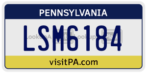 LSM6184  license plate in PA