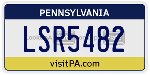 LSR5482 license plate in Pennsylvania
