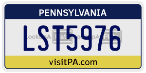 LST5976 license plate in Pennsylvania
