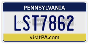 LST7862  license plate in PA