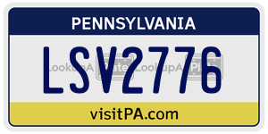 LSV2776 license plate in Pennsylvania