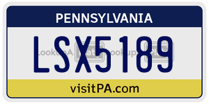 LSX5189 license plate in Pennsylvania
