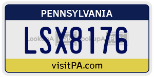 LSX8176 license plate in Pennsylvania