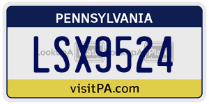 LSX9524 license plate in Pennsylvania